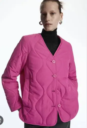 COS 퀼팅 자켓 핑크 XS