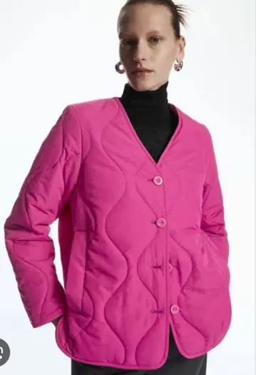 COS 퀼팅 자켓 핑크 XS