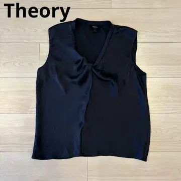 [새상품급] Theory 새틴 블라우스 25SS S사이즈 네이비 블라우스