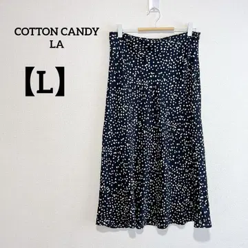 COTTON CANDY LA 네이비 도트 플레어 스커트 [ M ]