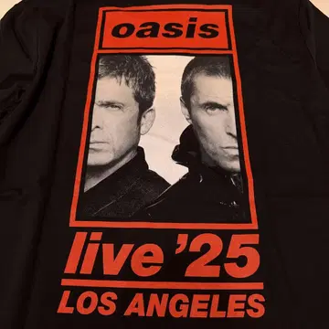 oasis live '25 티셔츠 로스앤젤레스 버전