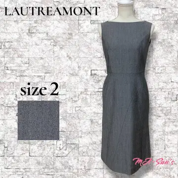 LAUTREAMONT 그레이 무릎 기장 타이트 원피스 심플 M