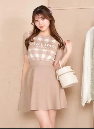 다리치 Darich 깅엄 체크 니트 원피스