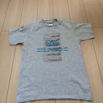 ALPHA INDUSTRIES 그레이 T셔츠 M USA제