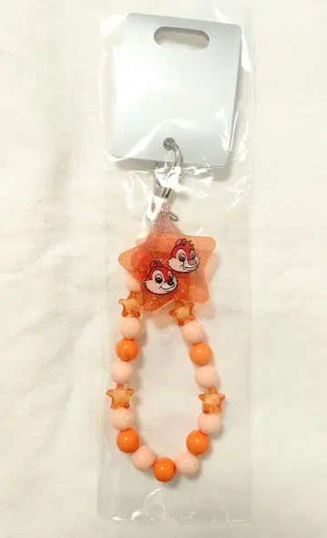 칩과 데일 오렌지 비즈 키체인 디즈니