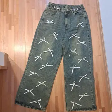 JUNOAH 리본 루즈 데님