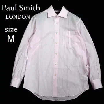 폴스미스 LONDON 핑크 스트라이프 긴팔 셔츠 꽃무늬 안감 M