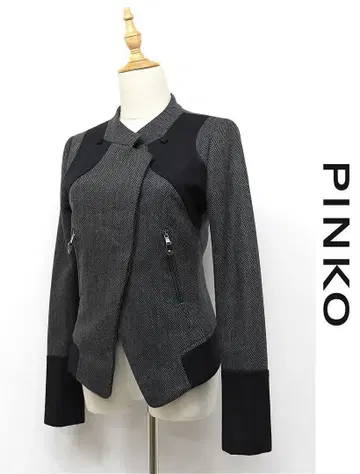 H477/새상품급 PINKO 트위드 자켓 헤링본 캐시미어 혼방 40