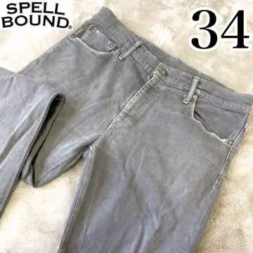 SPELL BOUND 고품질 데님 컬러 팬츠 그레이지 34 오카야마