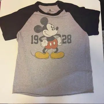 Disney 래글런 7부 소매 t셔츠 미키 그런지 Y2K