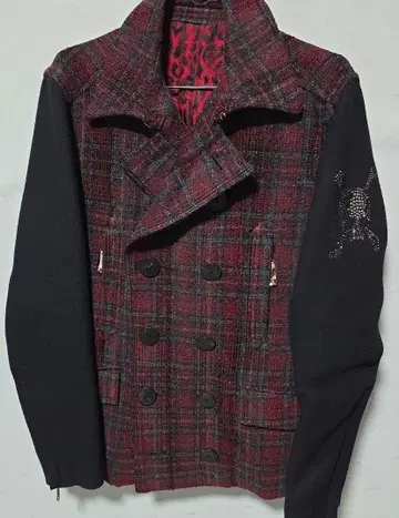 로엔 Roen 히로무 타카하라 스와로브스키 스컬 P 코트 50XL