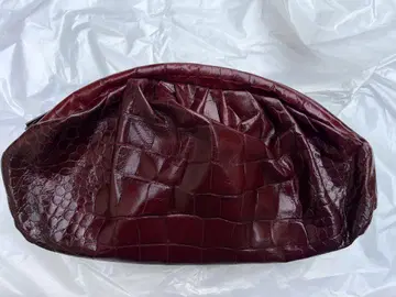 FURLA 훌라 버건디 크로커다일풍 핸드백 클러치 파우치