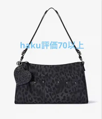 fennec 레오파드 무늬 토트백 하트 참 포함