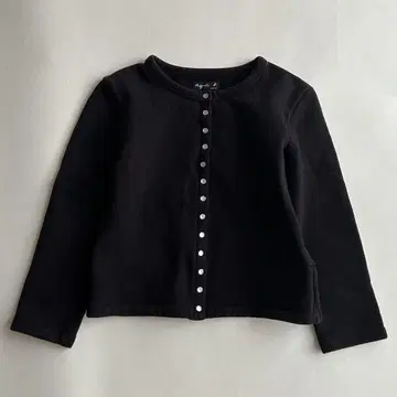 아그네스베 카디건 프레션 블랙 코튼