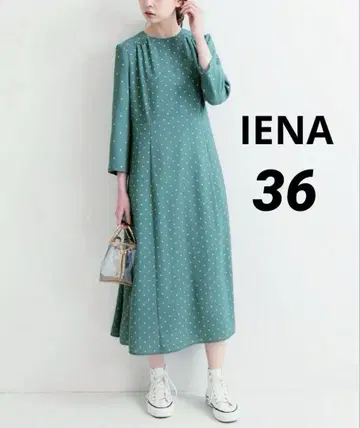 IENA 이에나 셔링 프린트 원피스