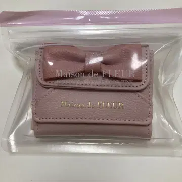 새상품 카드 케이스 리본 핑크 메종 드 풀르 미니 지갑