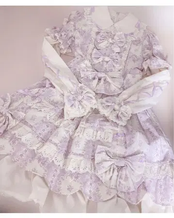Angelic Pretty 오샤레 프린세스 꽃무늬 OP 라벤더
