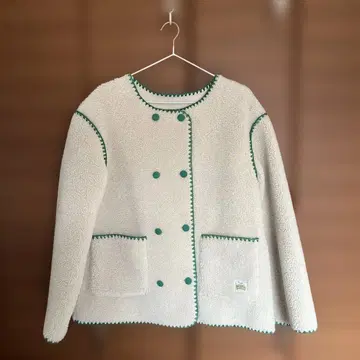 헬로 샌프란시스코 조개 스티치 보아 자켓 아이보리