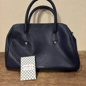 FURLA 네이비 가죽 핸드백 미니 보스턴