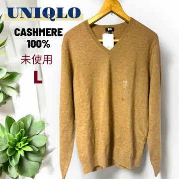 미사용 택 포함 UNIQLO 캐시미어 100% V넥 스웨터 L beige