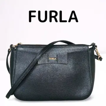 FURLA 훌라 블랙 숄더백 리본 블랙 가죽 사선 크로스백