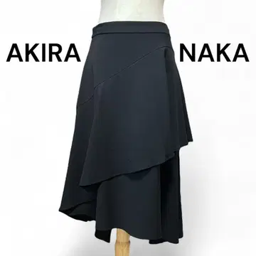 아키라나카 AKIRA NAKA 변형 비대칭 플레어 스커트 블랙 38