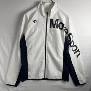 DESCENTE Move Sport 로고 지퍼 M 화이트 x 네이비