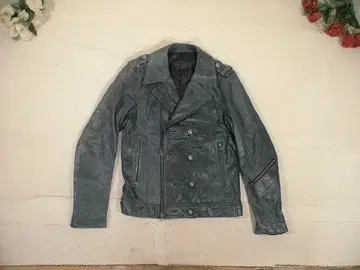 99733 EDGE 가죽 라이더 자켓 양가죽 짙은 녹색 2