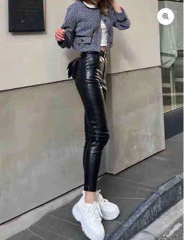 디안테 블랙 가죽풍 스키니 팬츠