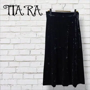 새상품급 TIARA 티아라 플레어 스커트 벨벳 벨로아 롱 스커트