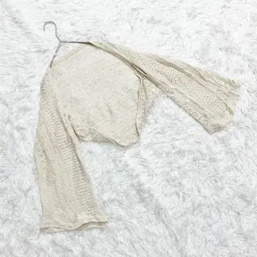 새상품 [사로쿠] (M) 린넨 혼방 전체 레이스 볼레로 페미닌 겉옷
