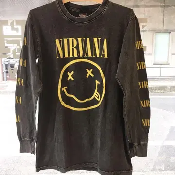 닐바나 Nirvana 스마일 L 밴딩 티셔츠 롱티