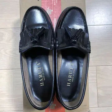 하루타 HARUTA 태슬 로퍼 블랙 천연 가죽 가죽