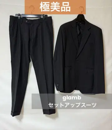 glamb 그램 셋업 수트 하운드투스 스트라이프 블랙