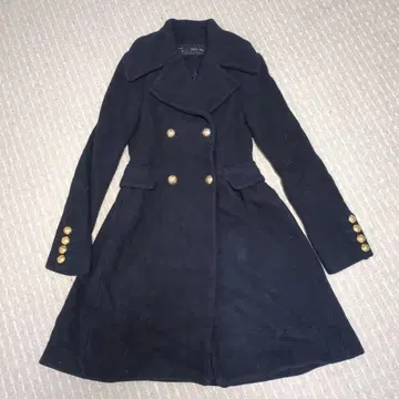 ZARA BASIC 네이비 더블 브레스트 코트 XS