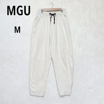MGU 테이퍼드 팬츠 M 아이보리 허리밴딩 캐주얼 무지