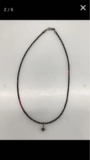 SJX 목걸이 블랙 스피넬 루비 925 블랙 다이아