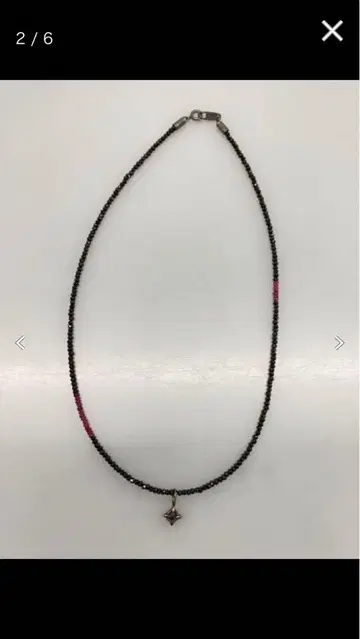 SJX 목걸이 블랙 스피넬 루비 925 블랙 다이아