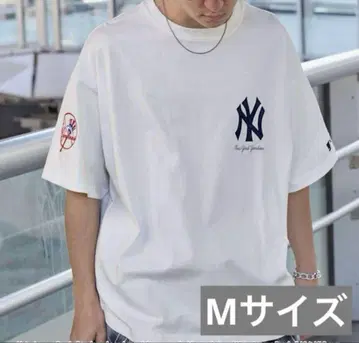 MLB 별주 와펜 자수 빅 실루엣 반팔 T셔츠