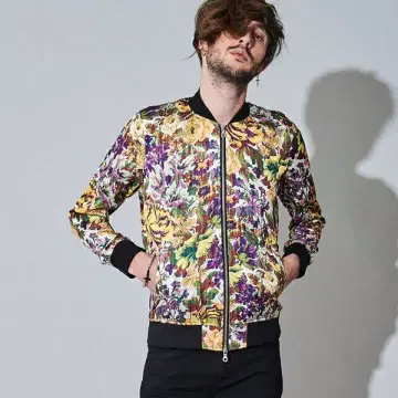 NO ID. 플라워 MA-1-BLZ 올 패턴 블루종