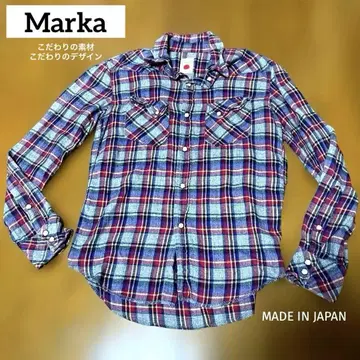 Marka 마카 웨스턴 셔츠 플란넬 셔츠 플란넬 체크 무늬 일본제