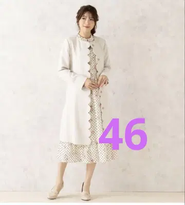 새상품 로즈 티아라 46 얇은 소재 롱 코트 스프링 코트 오샤레 고급