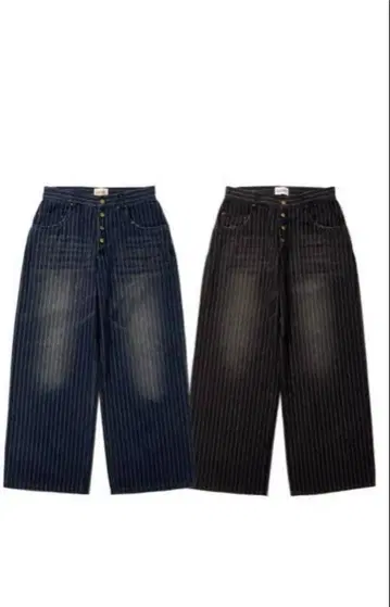 BADWAY Grunge stripe denim 인디고 L 사이즈