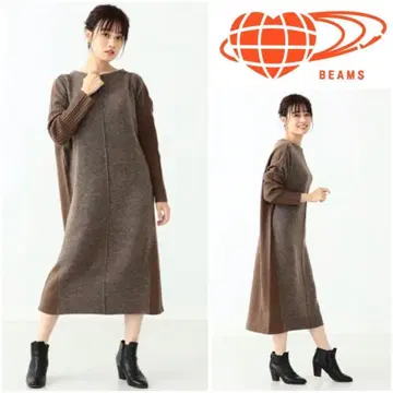[ 새상품급 ] BEAMS HEART(빔즈하트) 이소재 보트넥 원피스