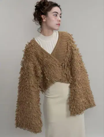 euw loop knit cardigan brown 니트 가디건