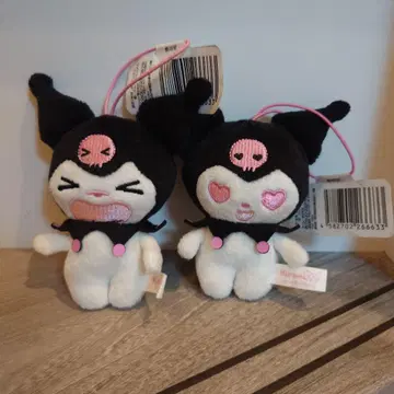 산리오 쿠로미 Kuromi 스트랩 포함 봉제 인형 2체 세트