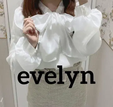 evelyn 프릴 리본 tp 펄 시어 보타이 블라우스 코켓 출퇴근
