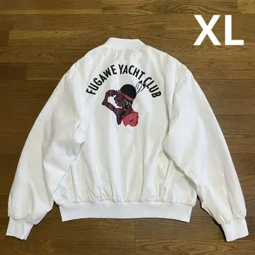 80s 90s USA제 코튼 바시티 자켓 XL 화이트 인디언 헤드