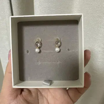 k10 YG 로즈쿼츠 귀걸이