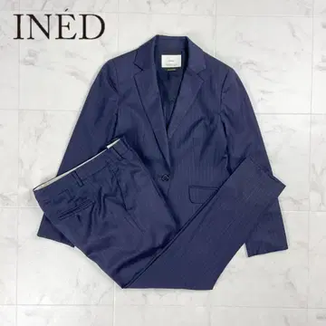 INED 핀스트라이프 셋업 수트 네이비 사이즈 9*HD83